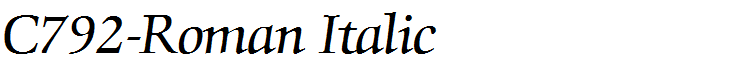 C792-Roman Italic