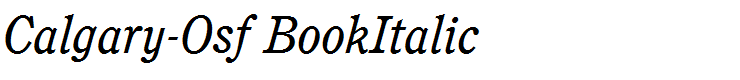 Calgary-Osf BookItalic