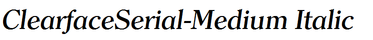 ClearfaceSerial-Medium Italic
