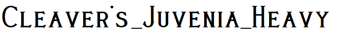 Cleaver's_Juvenia_Heavy