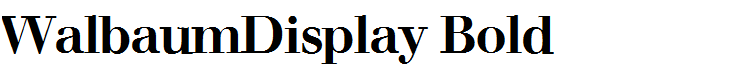 WalbaumDisplay Bold