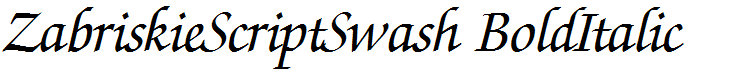 ZabriskieScriptSwash BoldItalic