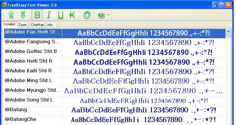 Easy font viewer