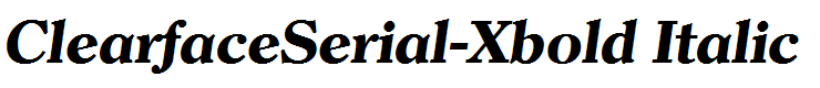 ClearfaceSerial-Xbold Italic