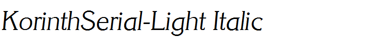 KorinthSerial-Light Italic